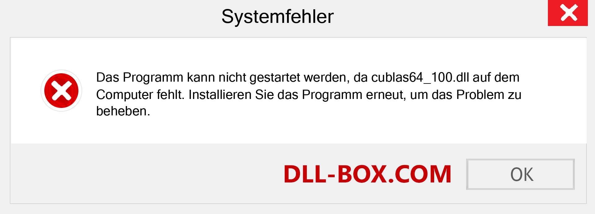 cublas64_100.dll-Datei fehlt?. Download für Windows 7, 8, 10 - Fix cublas64_100 dll Missing Error unter Windows, Fotos, Bildern